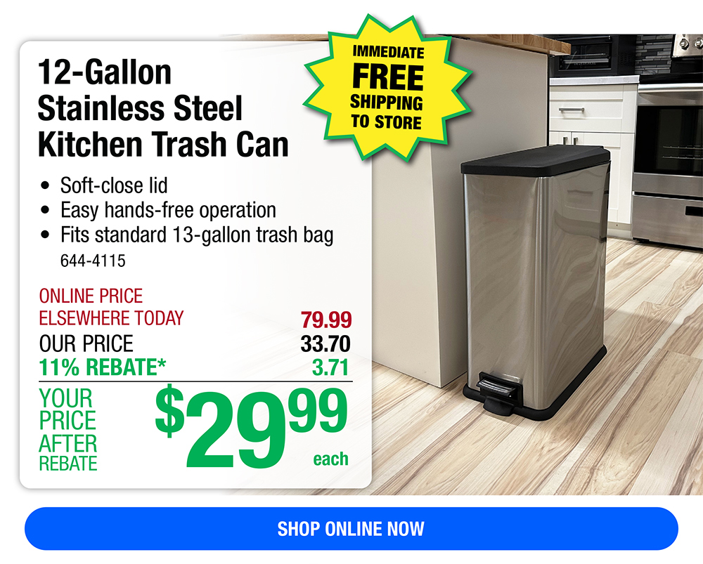 Menards 12Gallon Stainless Steel Garbage Can ONLY 29.99! Milled