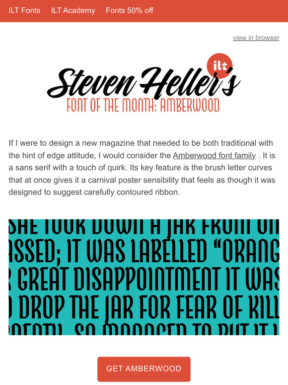 Steven Heller’s Font of the Month: Amberwood