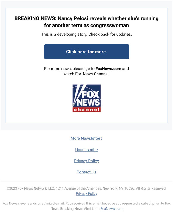 Fox News: BREAKING NEWS: Nancy Pelosi reveals whether she's running for