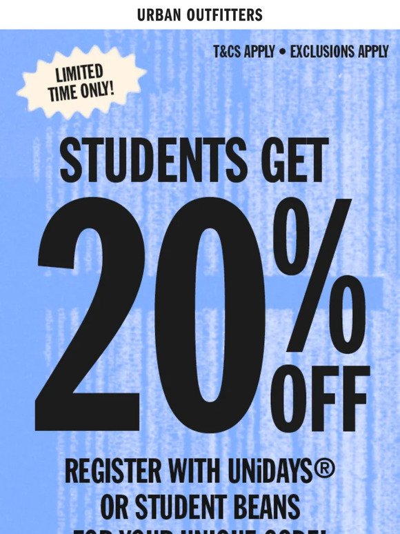 STUDENTS! 20% OFF for a limited time only ⏰