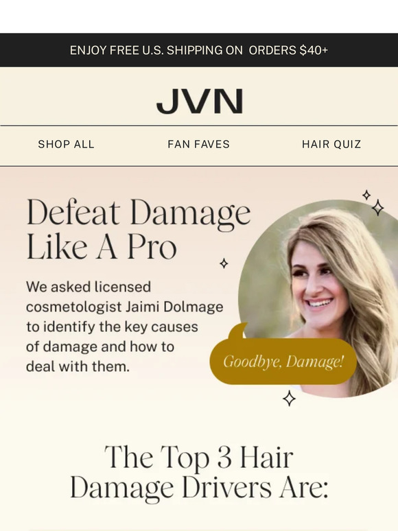 JVN Hair Top 3 Hair Damage Solution from a Pro Milled
