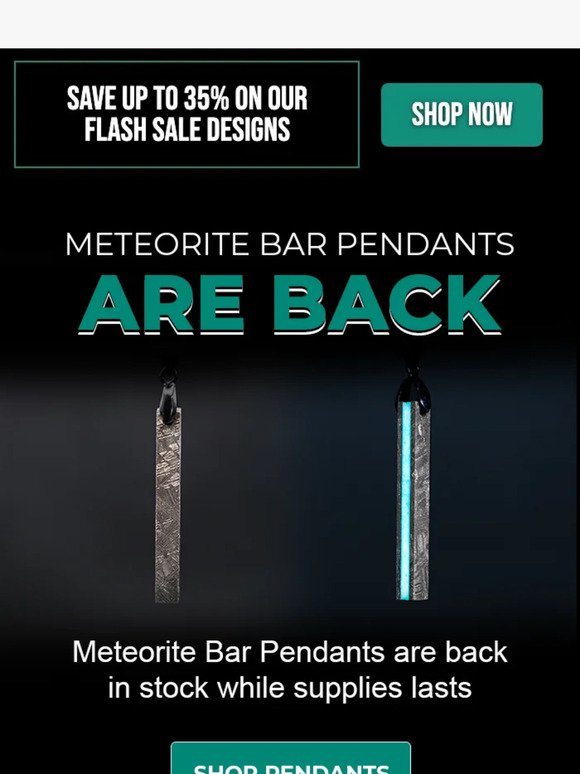 Meteorite Bar Pendants Are Back