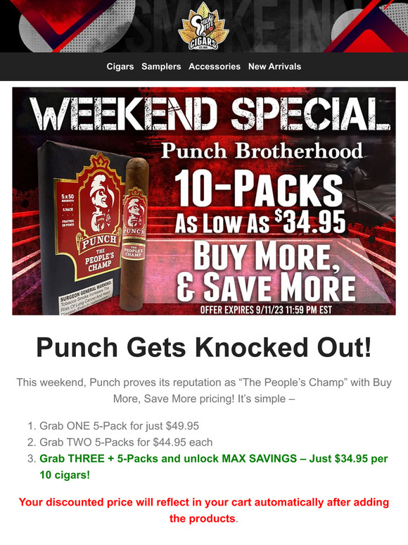 Punch Drops to $3.50 - Weekend Special