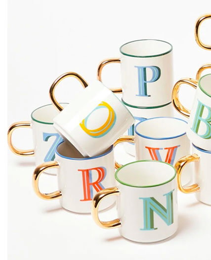 Quentin Alphabet Initial Ceramic Mug