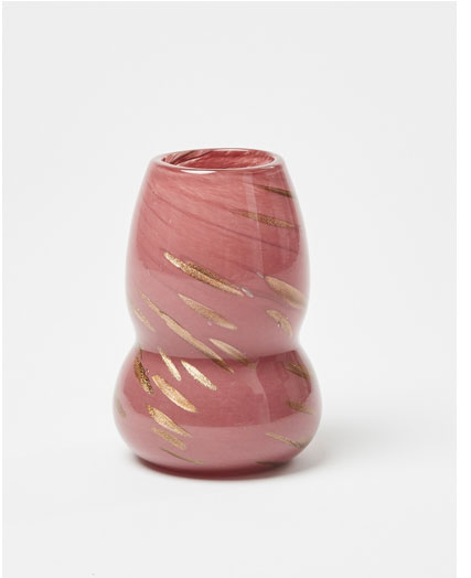 Cecil Glitter Pink Glass Vase