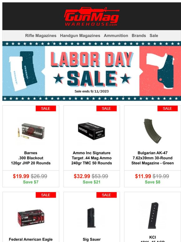 These Labor Day Deals Won't Last Much Longer | Barnes 300blk 120gr 20rds for $20