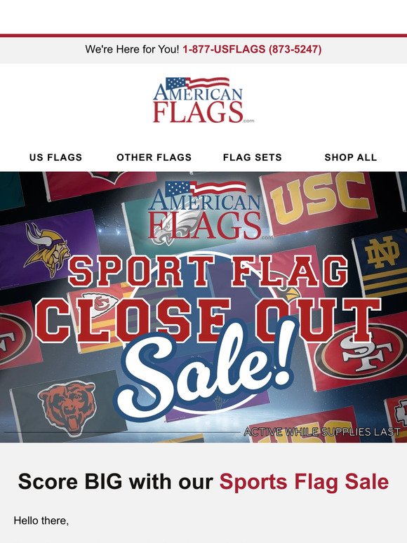 Sports flags - Up to 50% off!