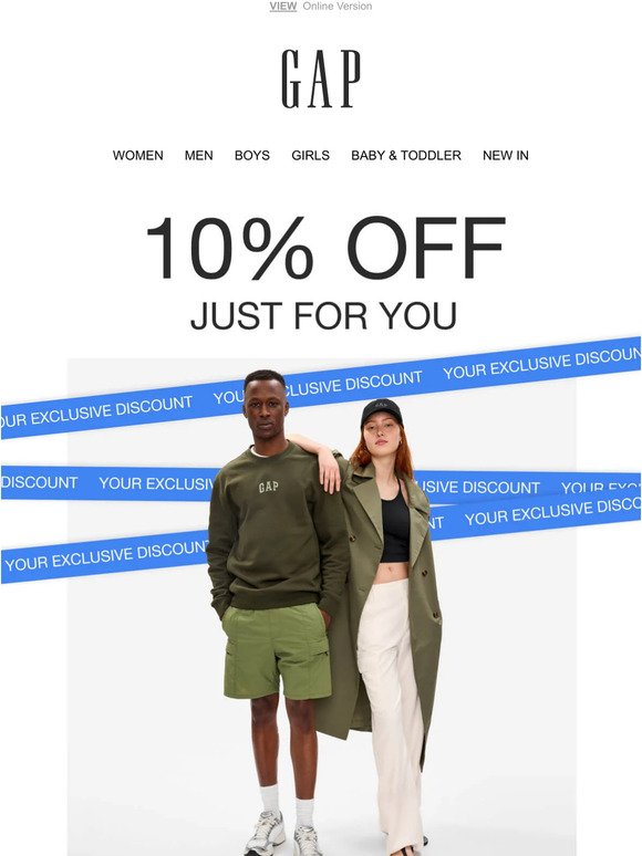 10% off all full-price styles, just for you