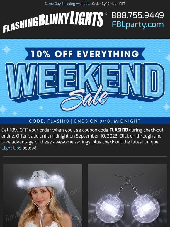 10% OFF Weekend Sale!