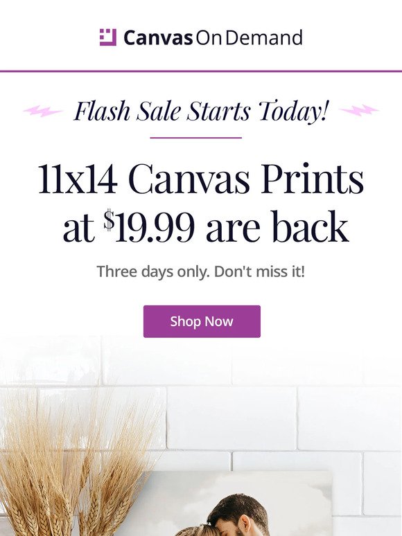 🍂 3 Days ONLY: Flash Sale on 11x14 Canvas Prints for $19.99!