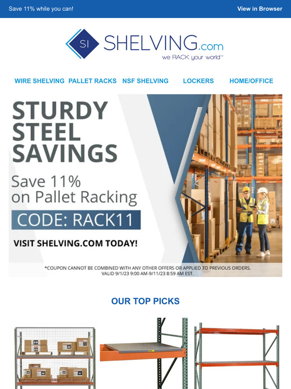 Don't Miss High-Strength Pallet Racking At 11% Off
