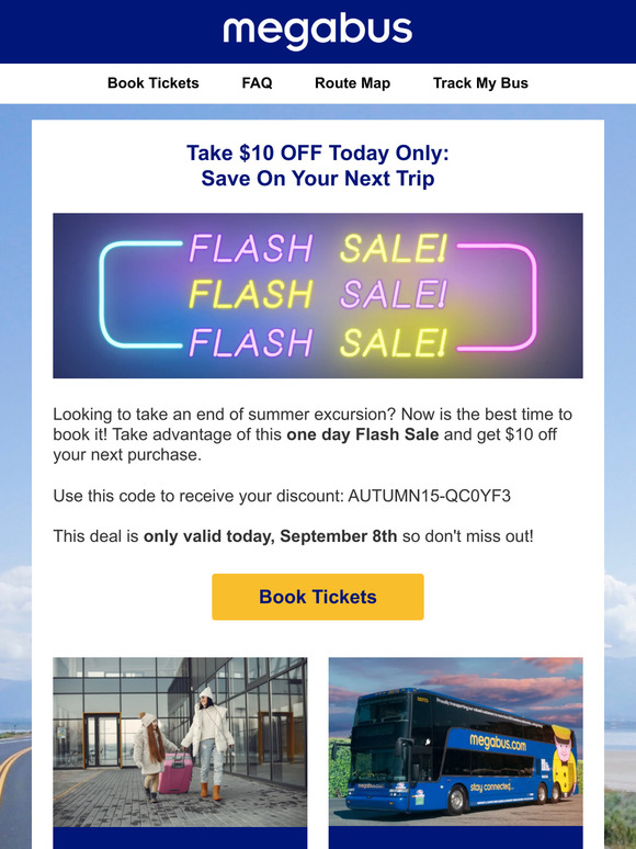 megabus sale