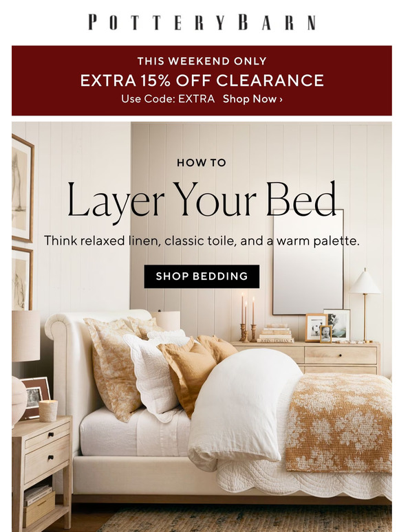 Pottery Barn How to layer your bed Milled