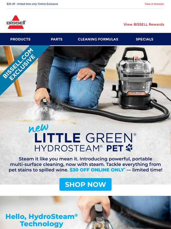 New! 🚨 Little Green® HydroSteam® Pet Cleaner is here