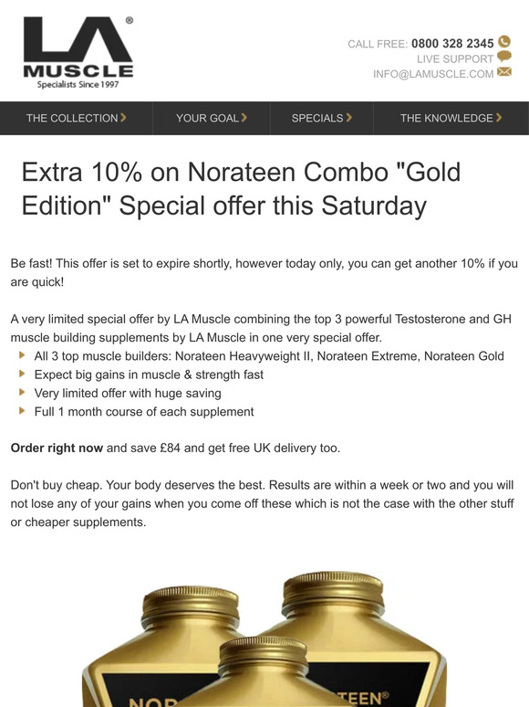 How to get another 10% on this Muscle Building offer, meaning 30% off today