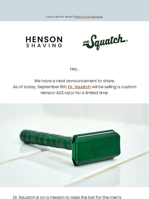 New Dr. Squatch SAFETY RAZOR