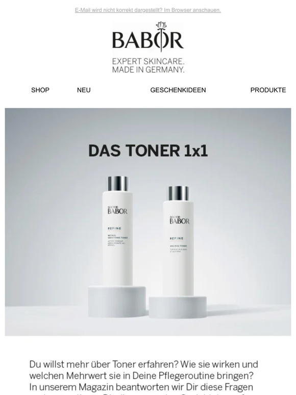 Erhalte 15% Rabatt auf Gesichtswasser & die Retinol Toner Kleingröße als Geschenk