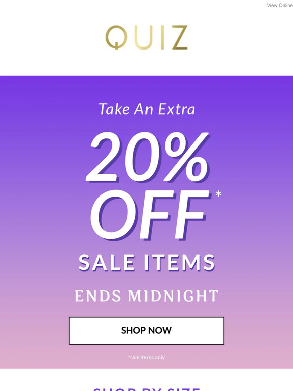 Take an extra 20% off sale 💜