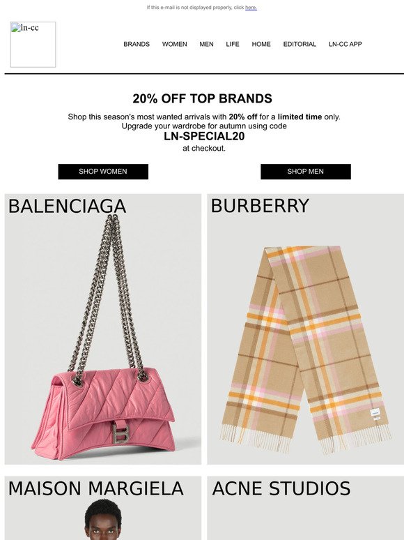 Hi there! Just For You: 20% Off Top Brands
