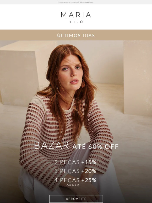 BAZAR: até 60% OFF + desconto extra