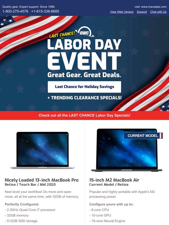 LAST CHANCE for HUGE Labor Day Savings! 🇺🇸Macs IN STOCK + much more…