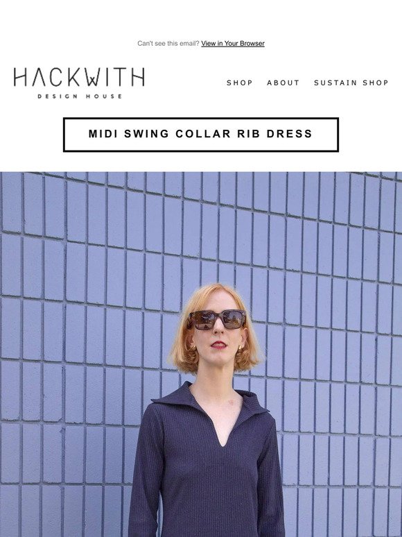 The New Midi Swing Collar Rib Dress