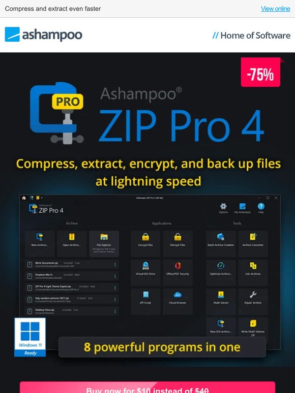 ZIP Pro 4 - 8 programs in 1. With the Explorer, you've always wanted