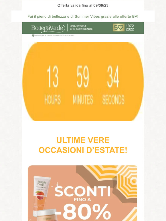 ULTIMO GIORNO! Gli ombrelloni delle offerte BV stanno per chiudersi!