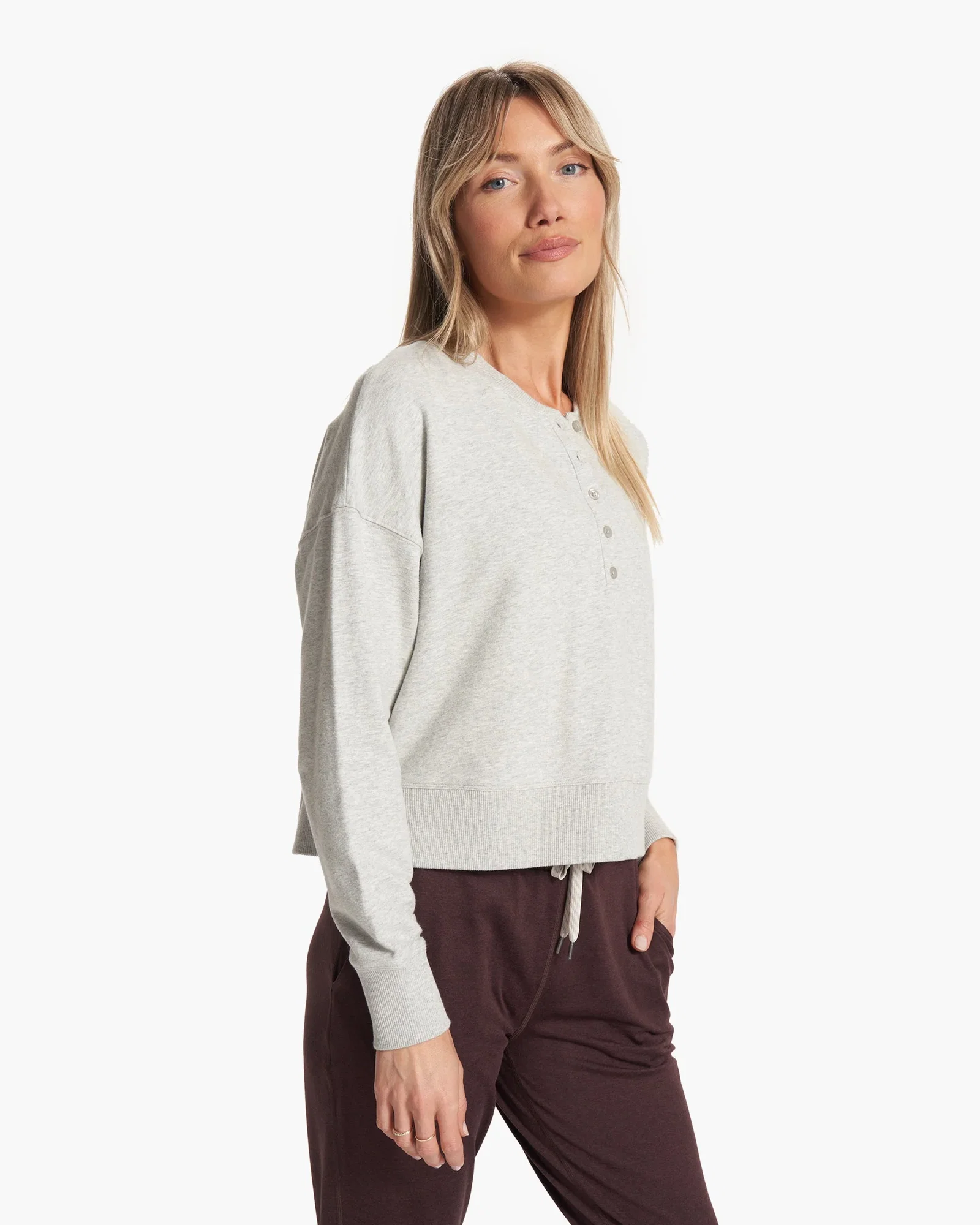 Image of Laguna Henley | Light Heather Grey