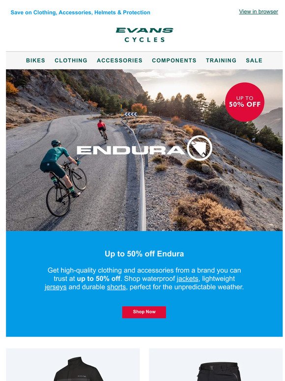 Up to 50% off Endura
