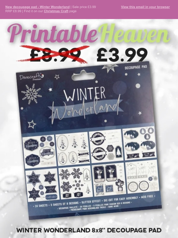 New decoupage pad - Winter wonderland | Sale price £3.99 | RRP £8.99