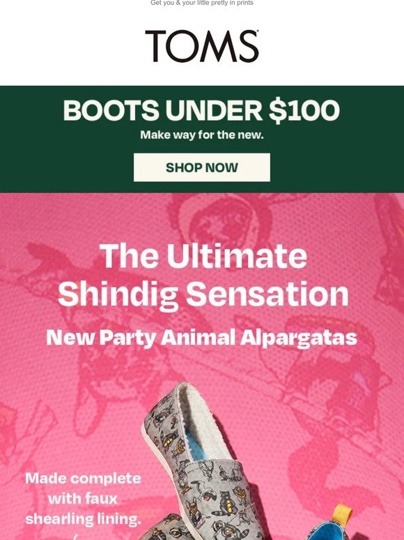 NEW print: It's an Animal Party | + Boots UNDER $100