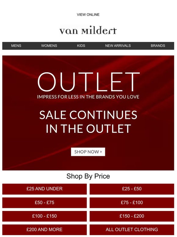 Sale Continues In The Outlet