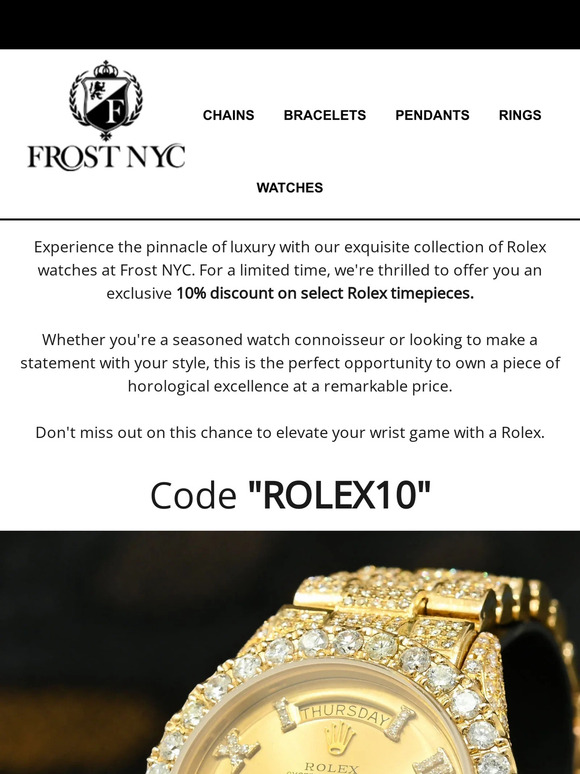 Frost nyc rolex clearance real