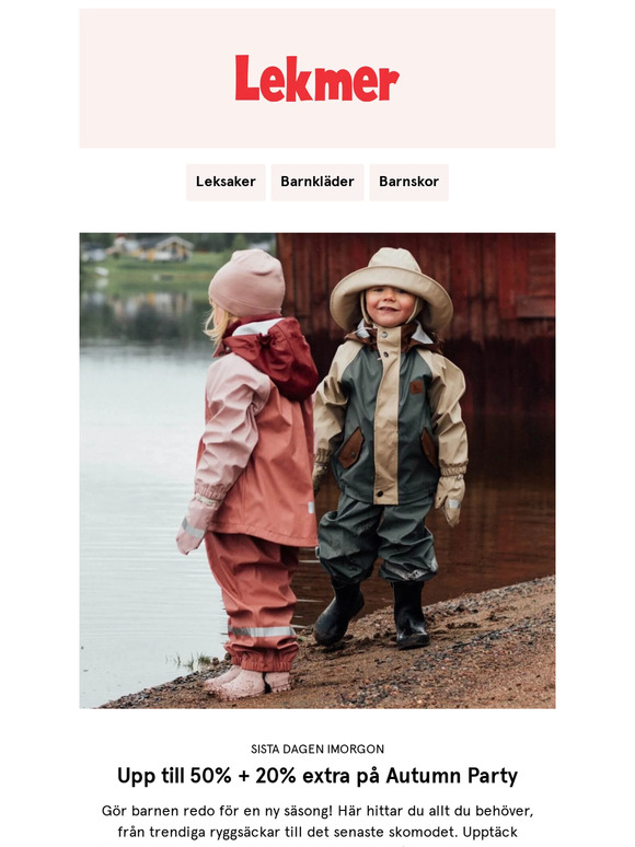 Sista chansen: Upp till 50% + 20% Extra 🍂