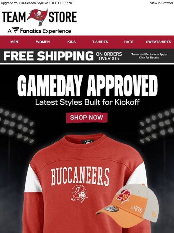 Hey Hey Tampa Bay Buccaneers T-Shirt from Homage. | Officially Licensed Vintage NFL Apparel from Homage Pro Shop.