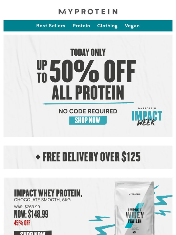 Up to 50% OFF ALL PROTEIN | Today only! 💪