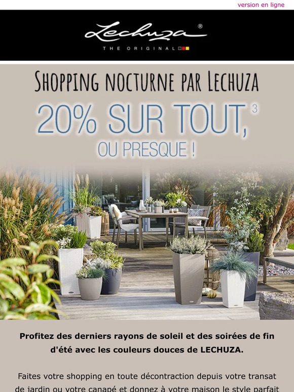 🌙 Shopping nocturne ⭐ 20% sur tout, ou presque !