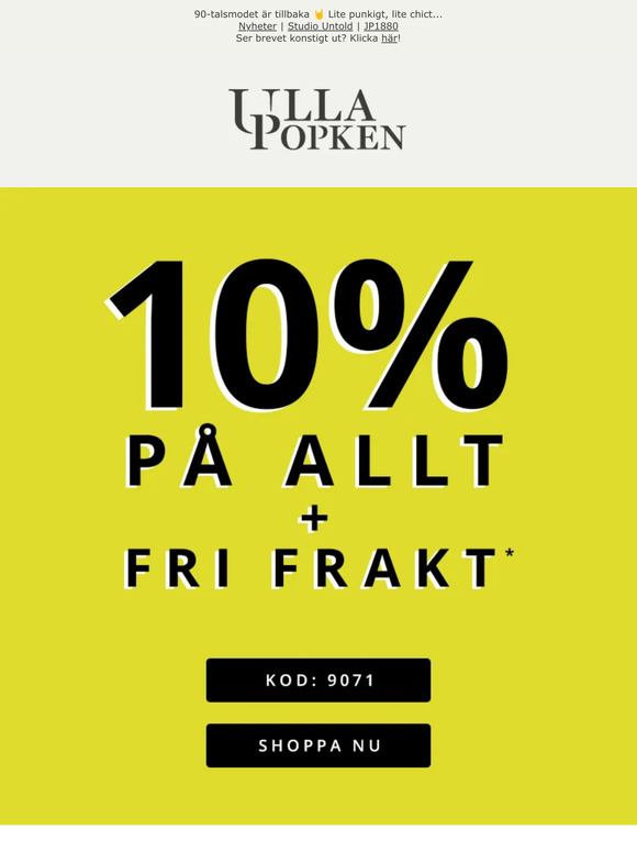🎉💰 Hit it, wear it: 10% på allt + fri frakt