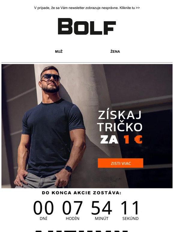 🍂☕️ Jesenné trendy ➡ Urob nákup hneď teraz a získaj tričko za 1 €! ⏰ Už len do polnoci!
