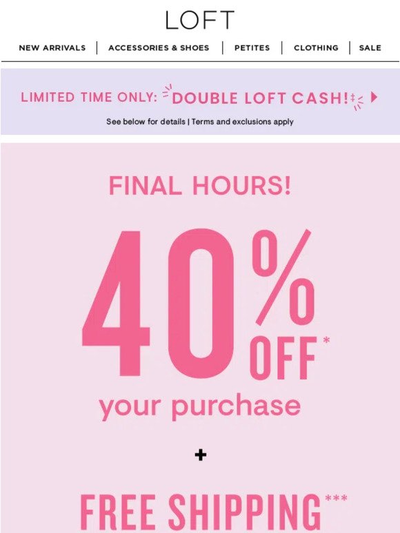 Ending in HOURS: 40% off + FREE shipping