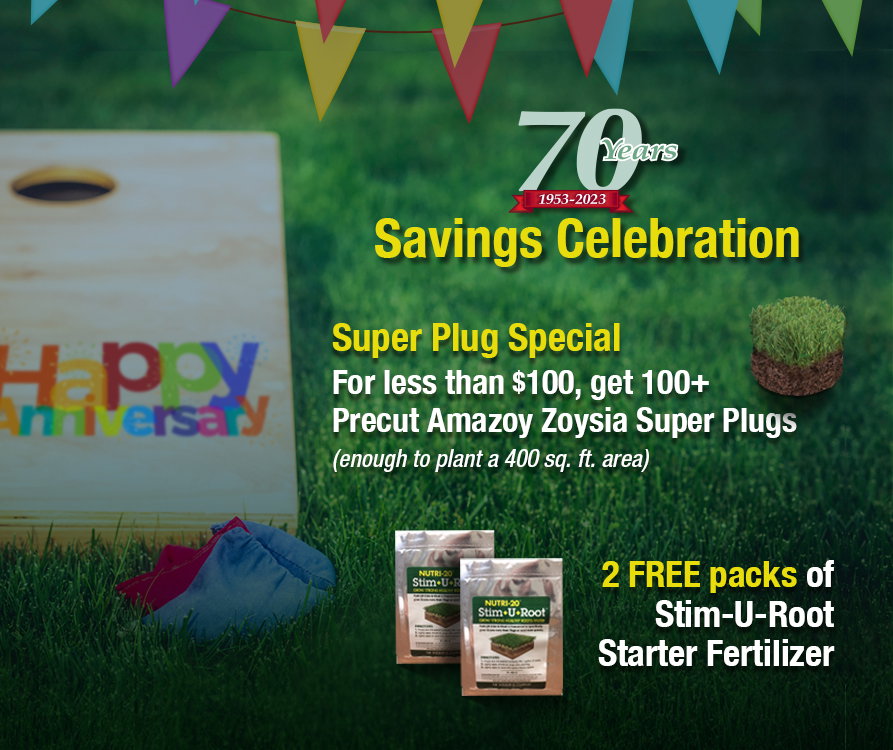 Zoysia Farms Savings Extended Thru 9/13...50 off 100+ Zoysia Super