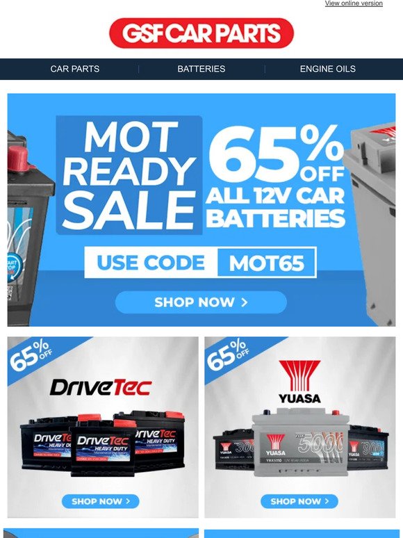 Get The Power Your Car Needs With 65% Off A New Battery!