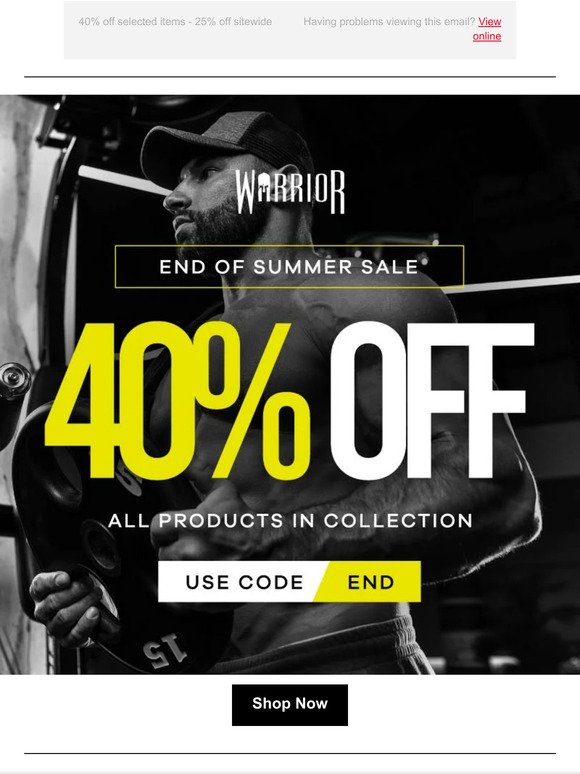 Don't miss out on 40% off: End of Summer Sale