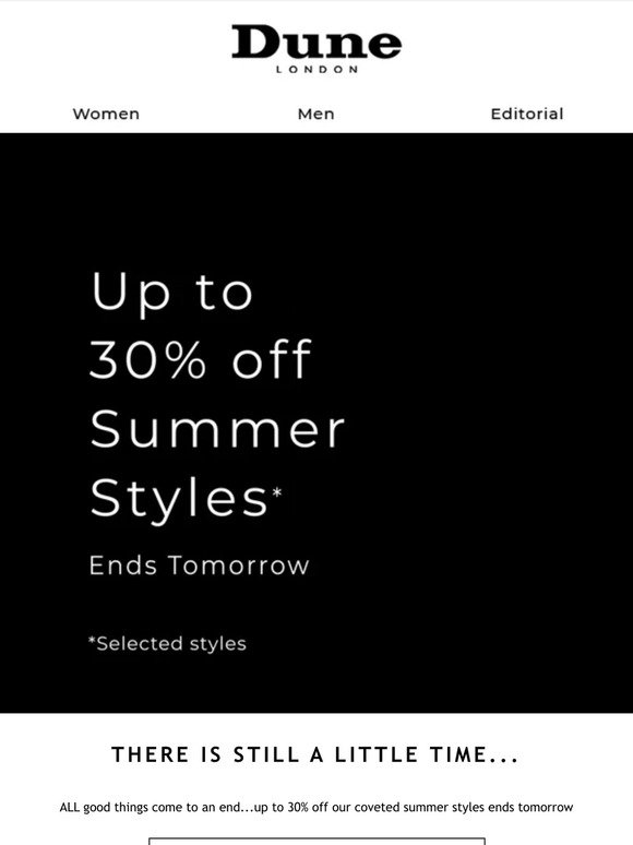 Reminder: 30% off ends tomorrow