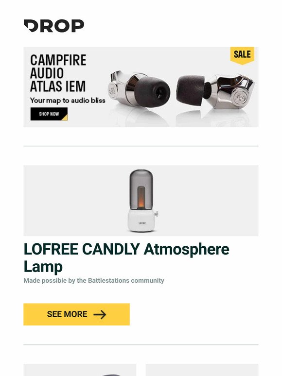 LOFREE CANDLY Atmosphere Lamp, Keebmonkey Air Duster System V2, FFT Audio Light and more...