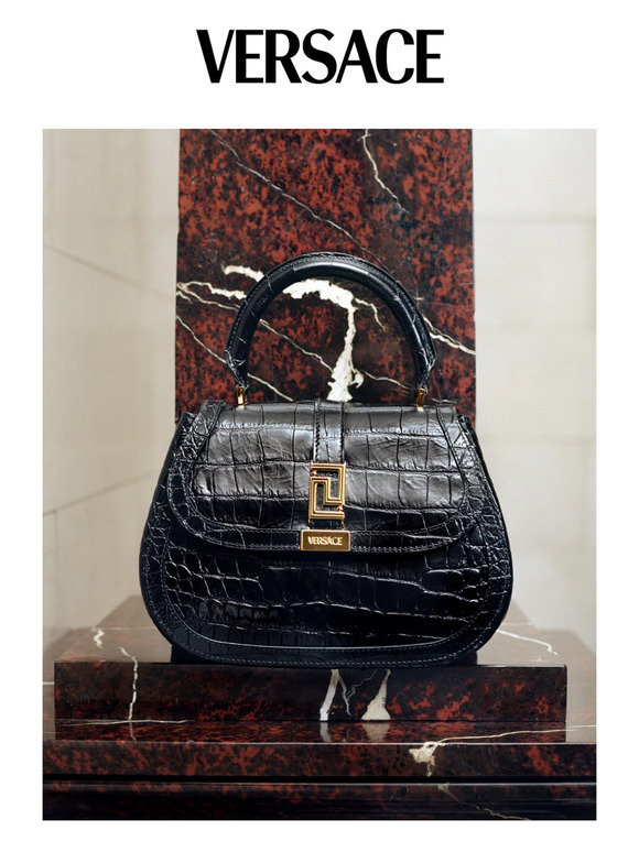 Design architettonico: borsa con manico Greca Goddess