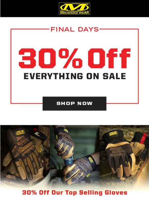 Final Days to Save 30% off Everything!