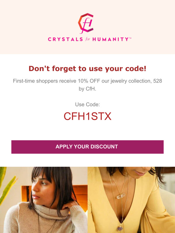Don’t forget your welcome discount, —! Get 10% OFF self-care jewelry