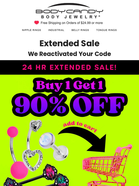 Body Candy ATTN 90 Off Reactivated Milled